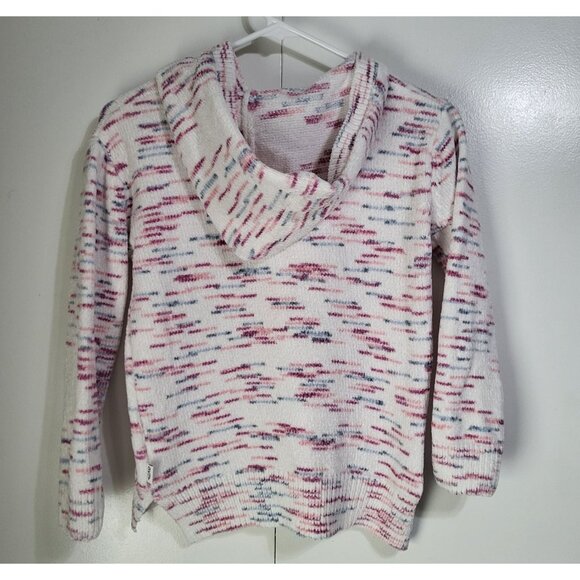 DKNY Girls SZ LG 14-16 Multicolor Pink Confetti Hooded Chenille Sweater Pullover - Picture 2 of 8